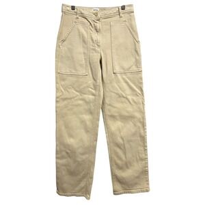 Wilfred Free Utility Pants Women‎ 2 Beige High Rise Straight Leg Aritzia Earthy
